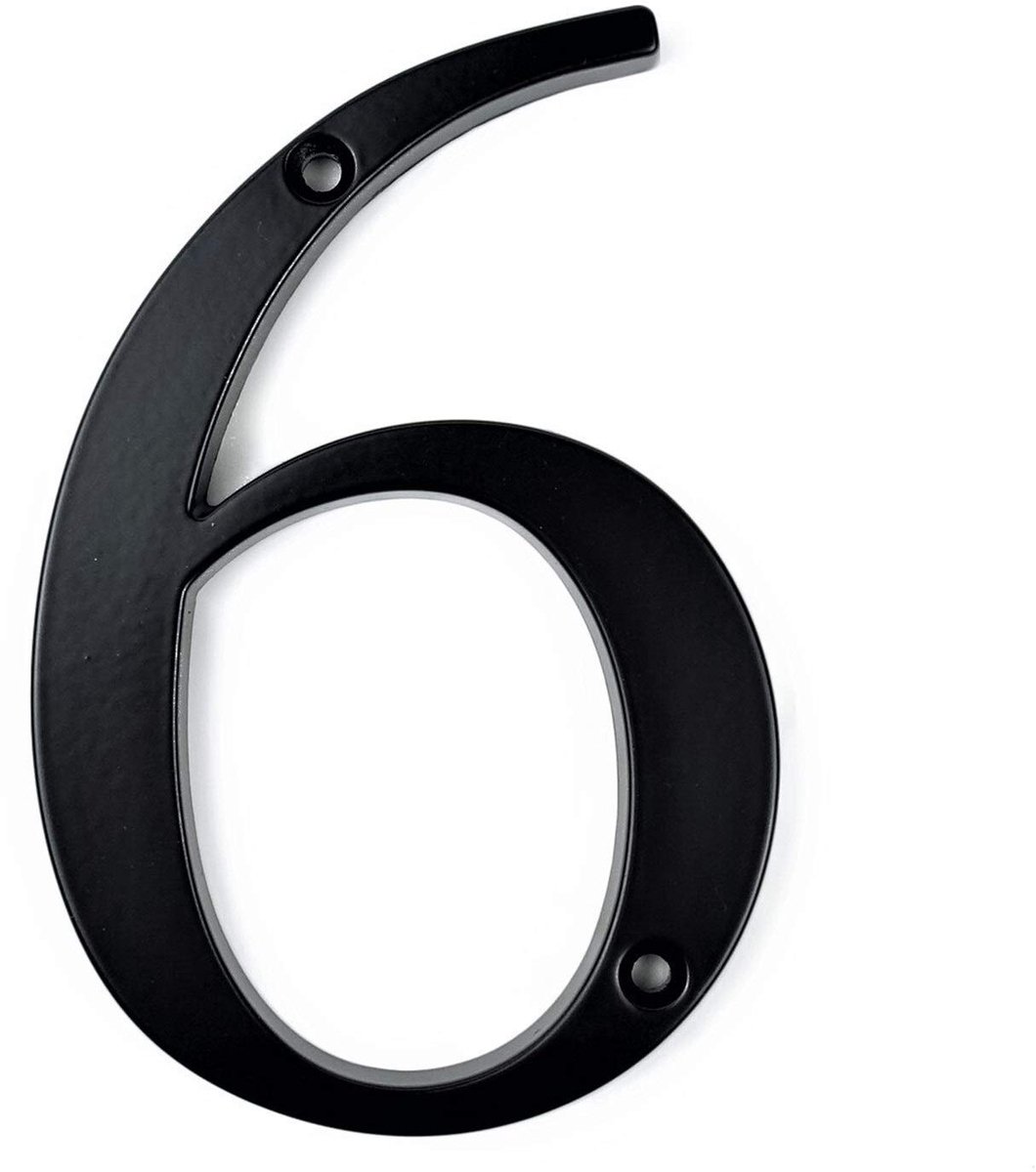 Modern Huisnummer - Zwart - 4 Inch Zinklegering