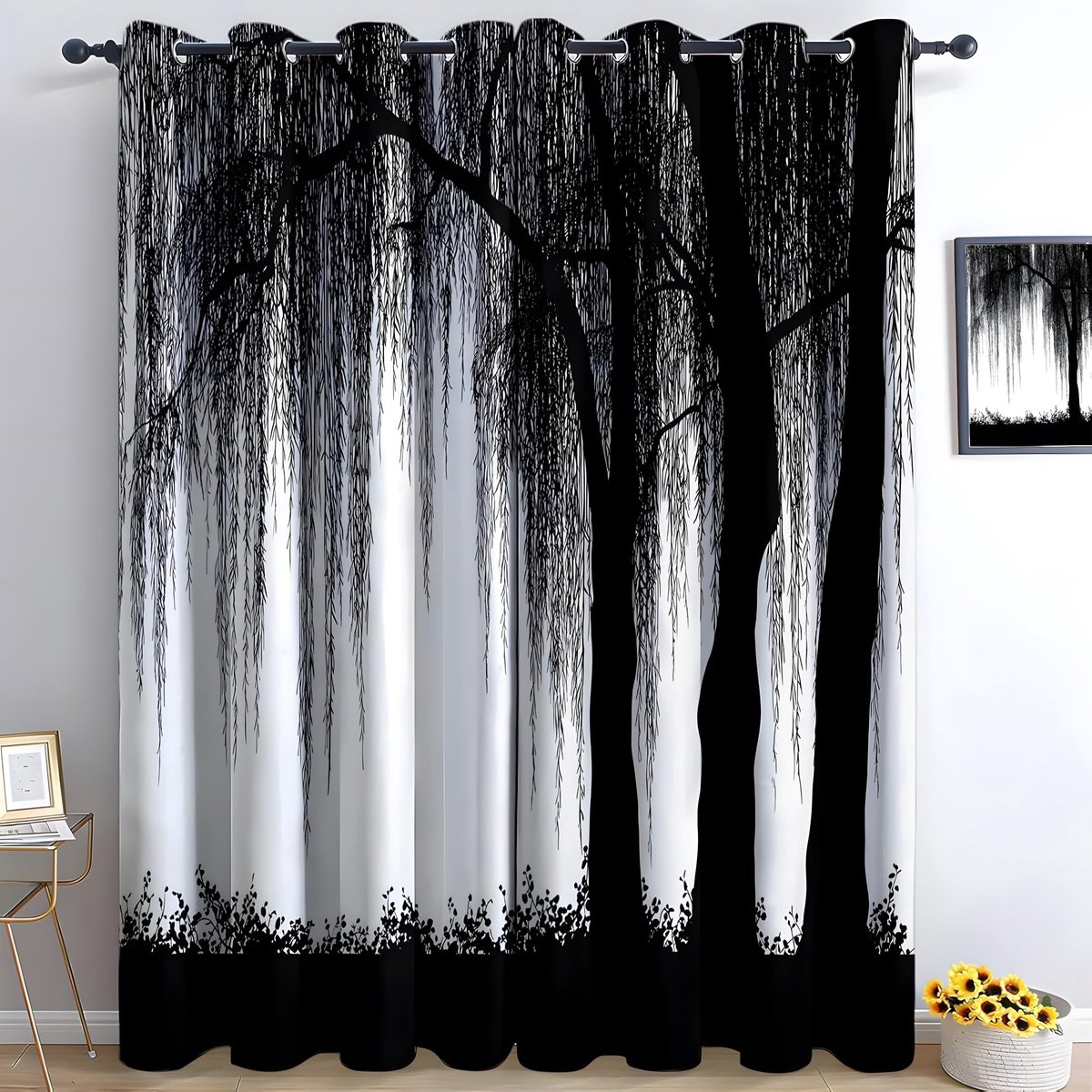 Verduisteringsgordijnen - Wilgenvorm - 75 x 166 cm - 2 stuks