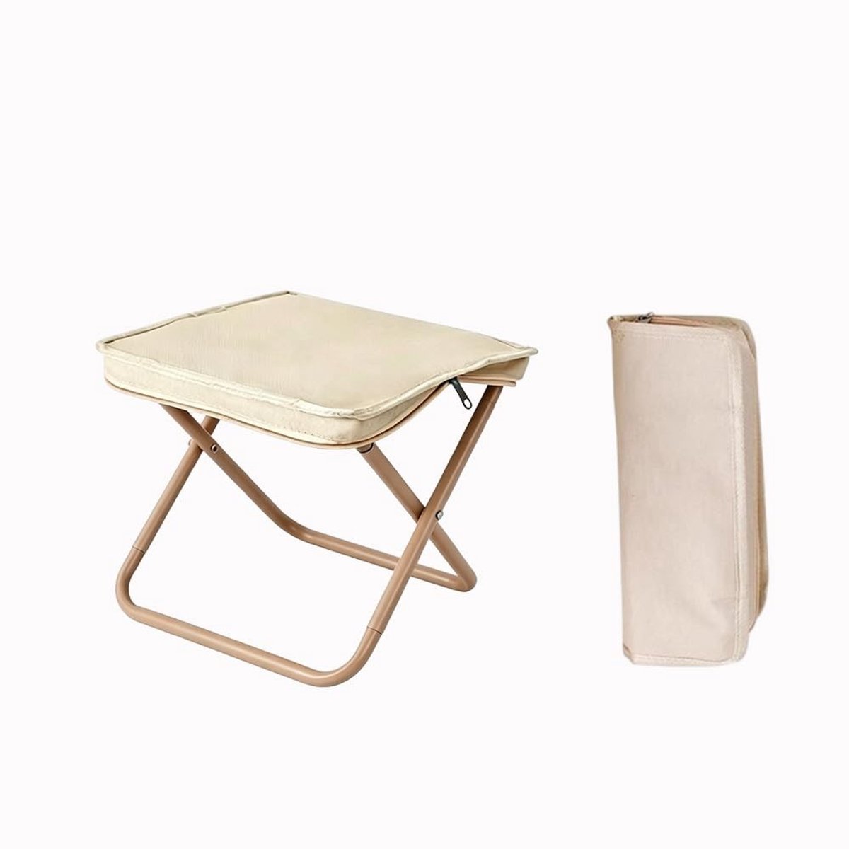 Vouwstoel voor Camping - Lichtgewicht en Draagbaar, Beige