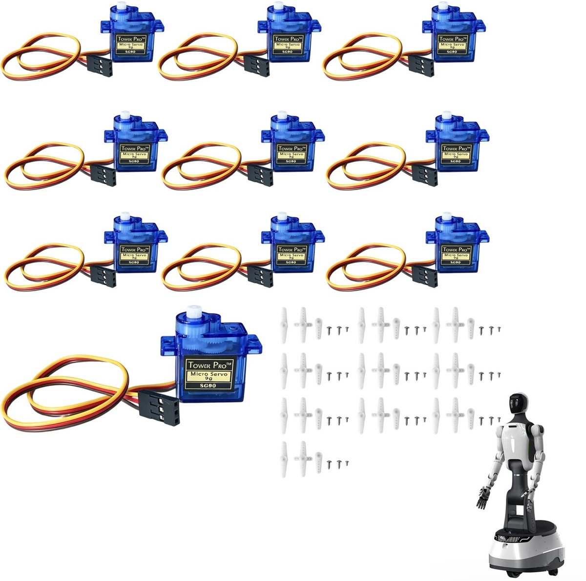 10 x Microservomotoren - Nauwkeurig en speelvrij