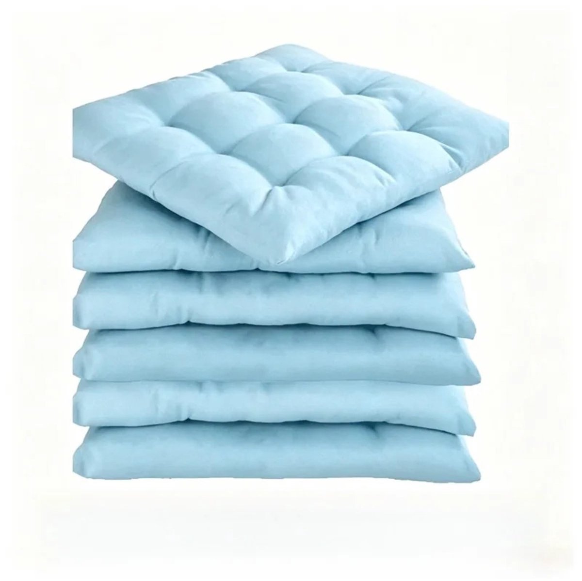Zitkussen set - 6 zachte en ademende vierkante kussens - Blauw