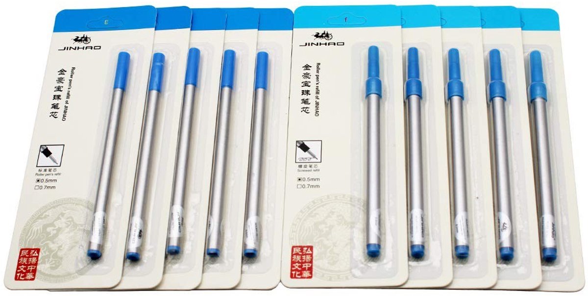 Rollerball navullingen - 10 stuks blauw