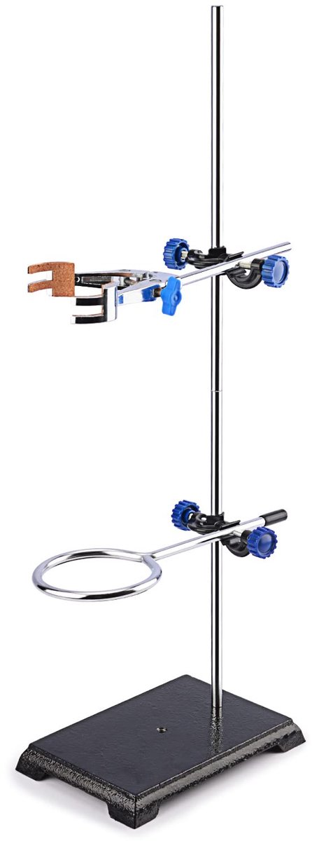 Laboratoriumstandaardset - Roestvrijstalen steunstandaard met stang en accessoires