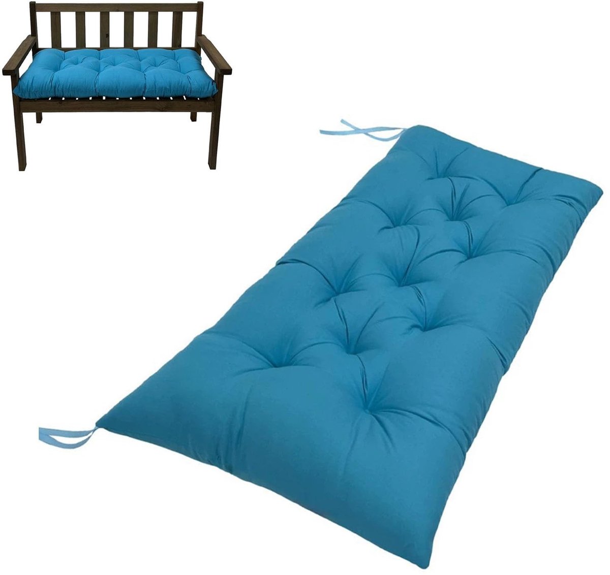 Bankkussen voor Binnen en Buiten - Antislip en Dikte van 8 cm - Pauwblauw