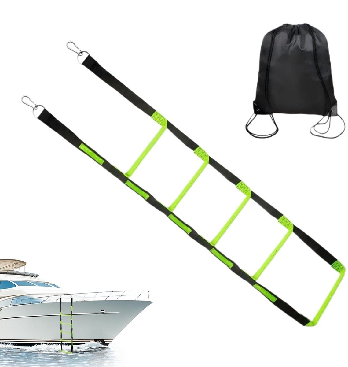 Opvouwbare Boottouwladder - 5 Treden - Draagbaar en Sterk