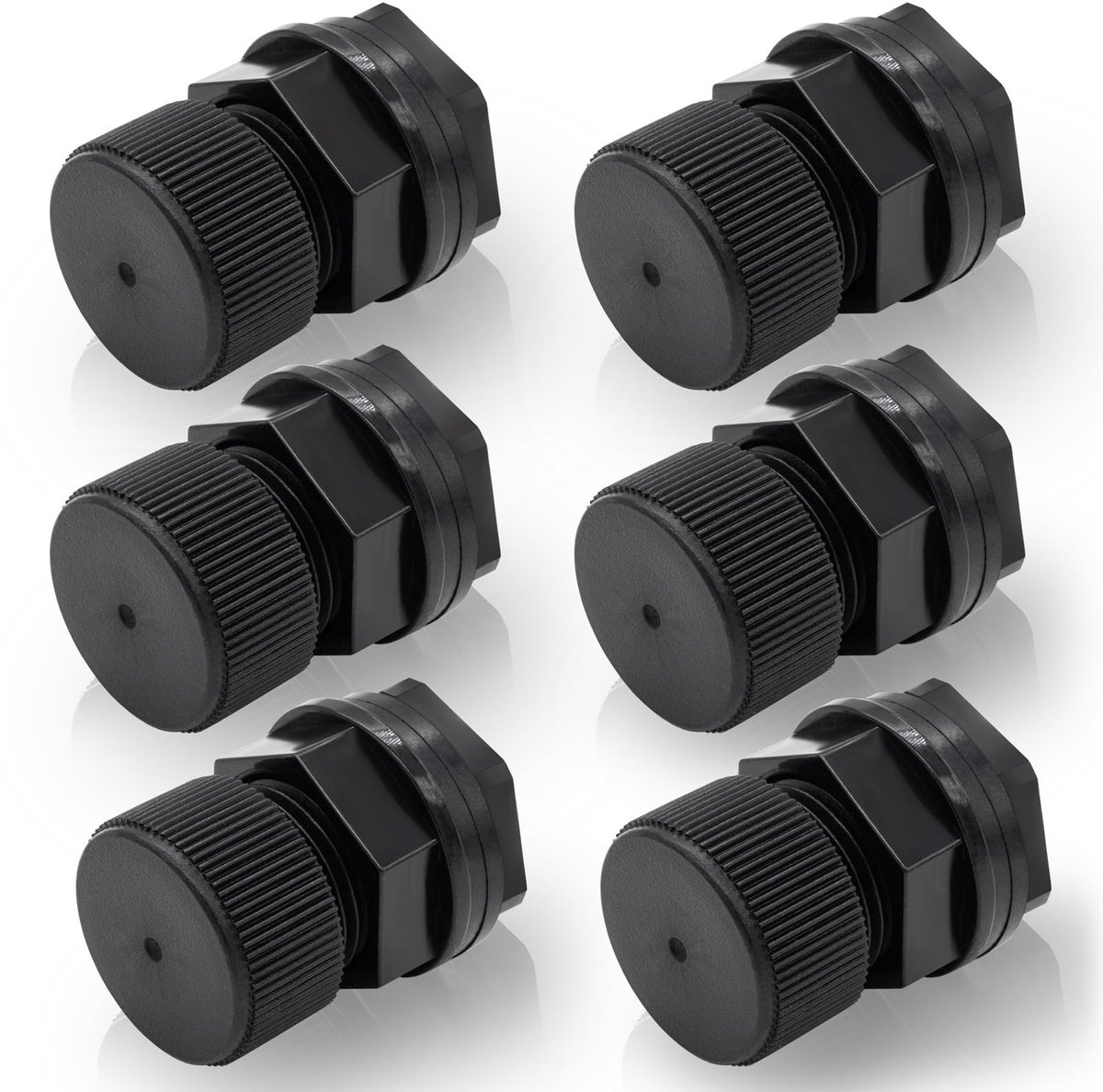 6-delige PVC bulkhead fitting voor tuinslang - 1/2 inch vrouwelijke x 3/4 inch mannelijke