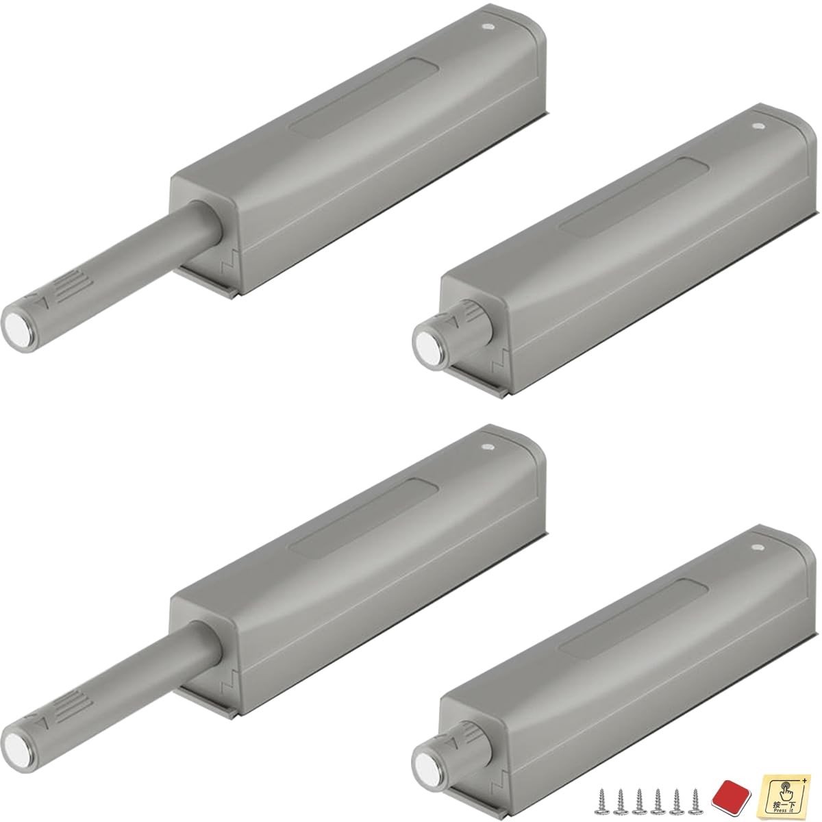 Magnetische Druksluiting voor Kastdeuren - 4 Stuks - Zwart