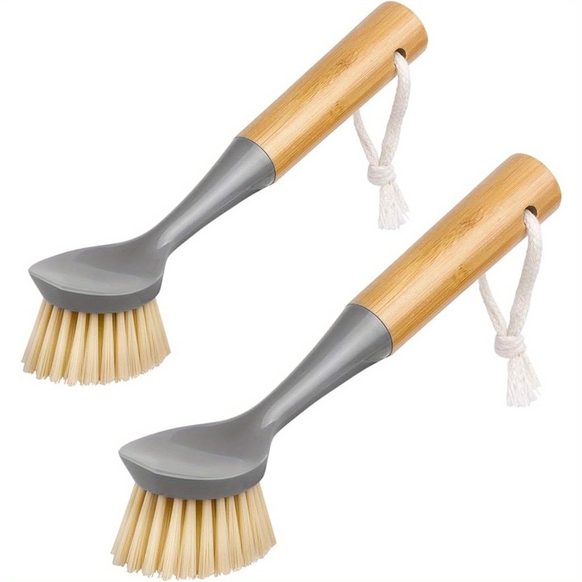 Afwasborstels met bamboe handvat - 2 stuks