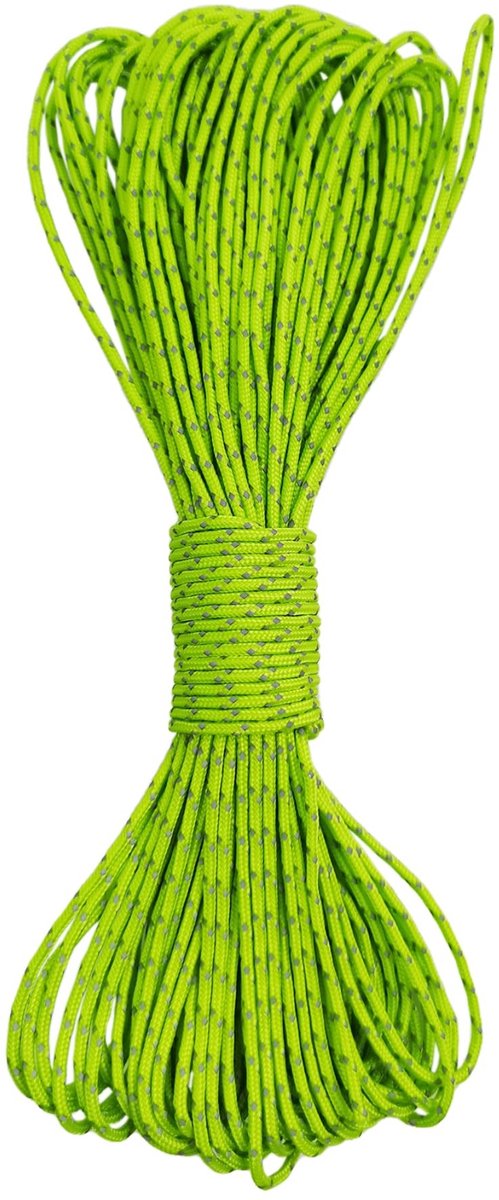 Reflecterende Dyneema Touw - 2 mm - Geschikt voor Tenten en Kitesurfing - Groen