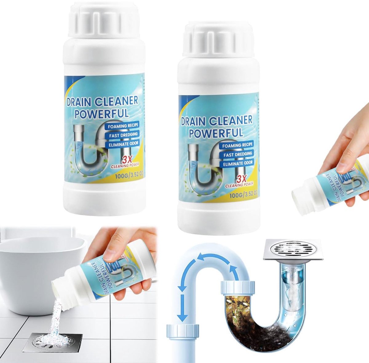 2 x Afvoerontstopper - Effectief voor Bad, Wastafel en Toilet