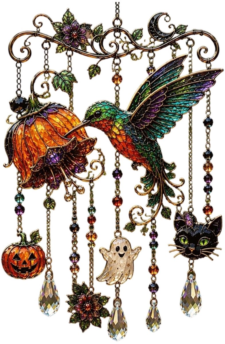 Halloween Suncatcher Windgong met Acryl Ornamenten - Multicolor