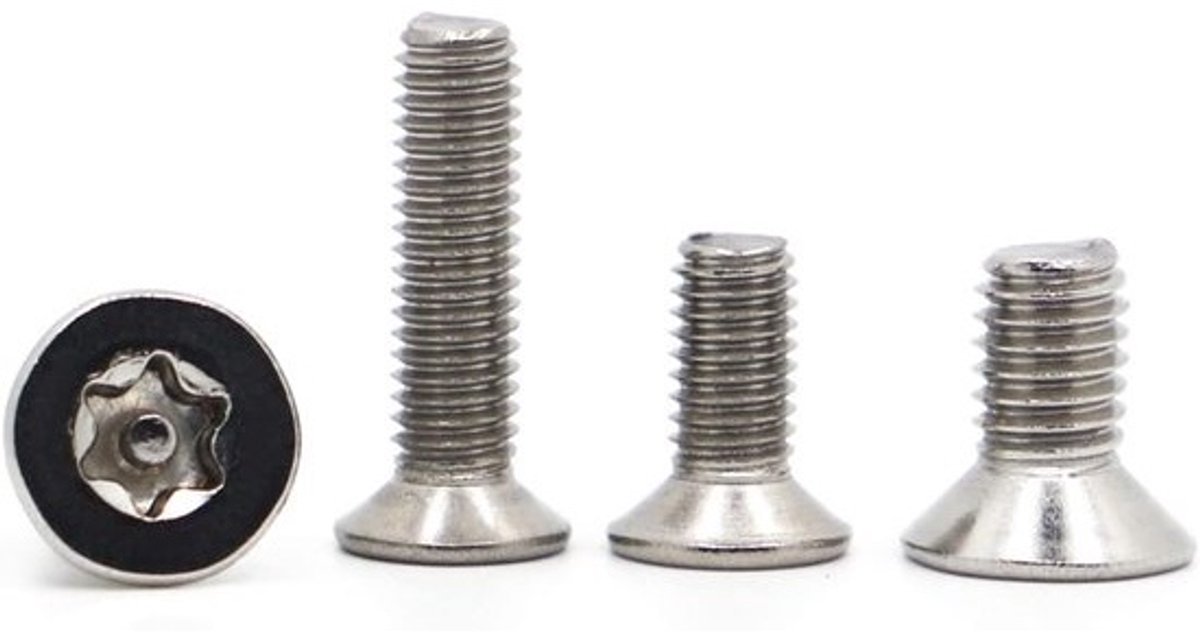 Torx Schroeven - Beveiligingsbouten - Machinebouw - Platte Verzonken Kop - M2 tot M6 - Metaal