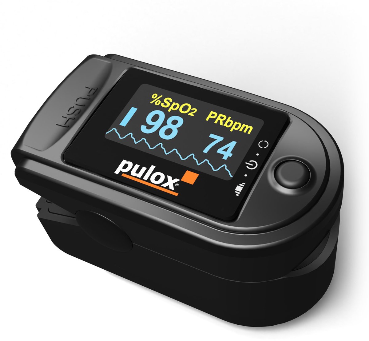 Saturatiemeter Vinger – SpO2, Hartslag & Perfusie-index – Draaibaar LCD Display – Incl. Batterijen