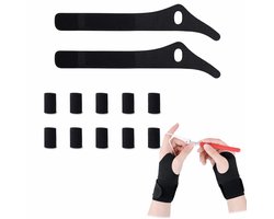 Set van 12 Stuks Steunhandschoenen voor Artritis met Duimsteun, Ideaal voor Breien, Haken en Handwerken (Zwart)