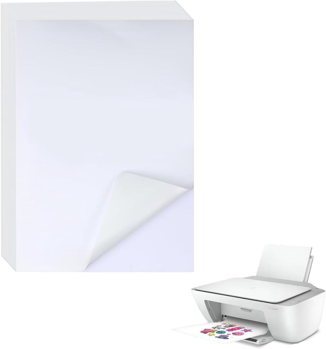 A4 Stickerpapier voor Afdrukken, 20 Vellen Zelfklevend Papier voor Posters, Foto's en Labels, Geschikt voor Inkjet en Laserprinters
