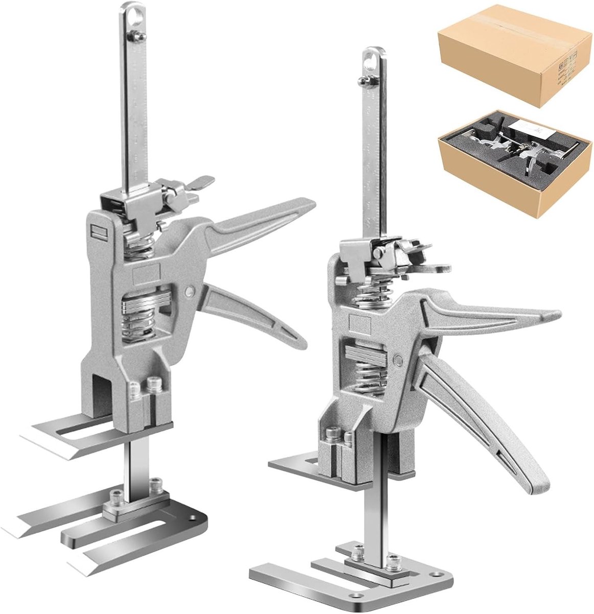 2 Stuks Handmatige Liftarm met 2 Snelheden, 31cm Jack Tool voor 200kg, Ideaal voor Droogbouw en Tegelinstallatie