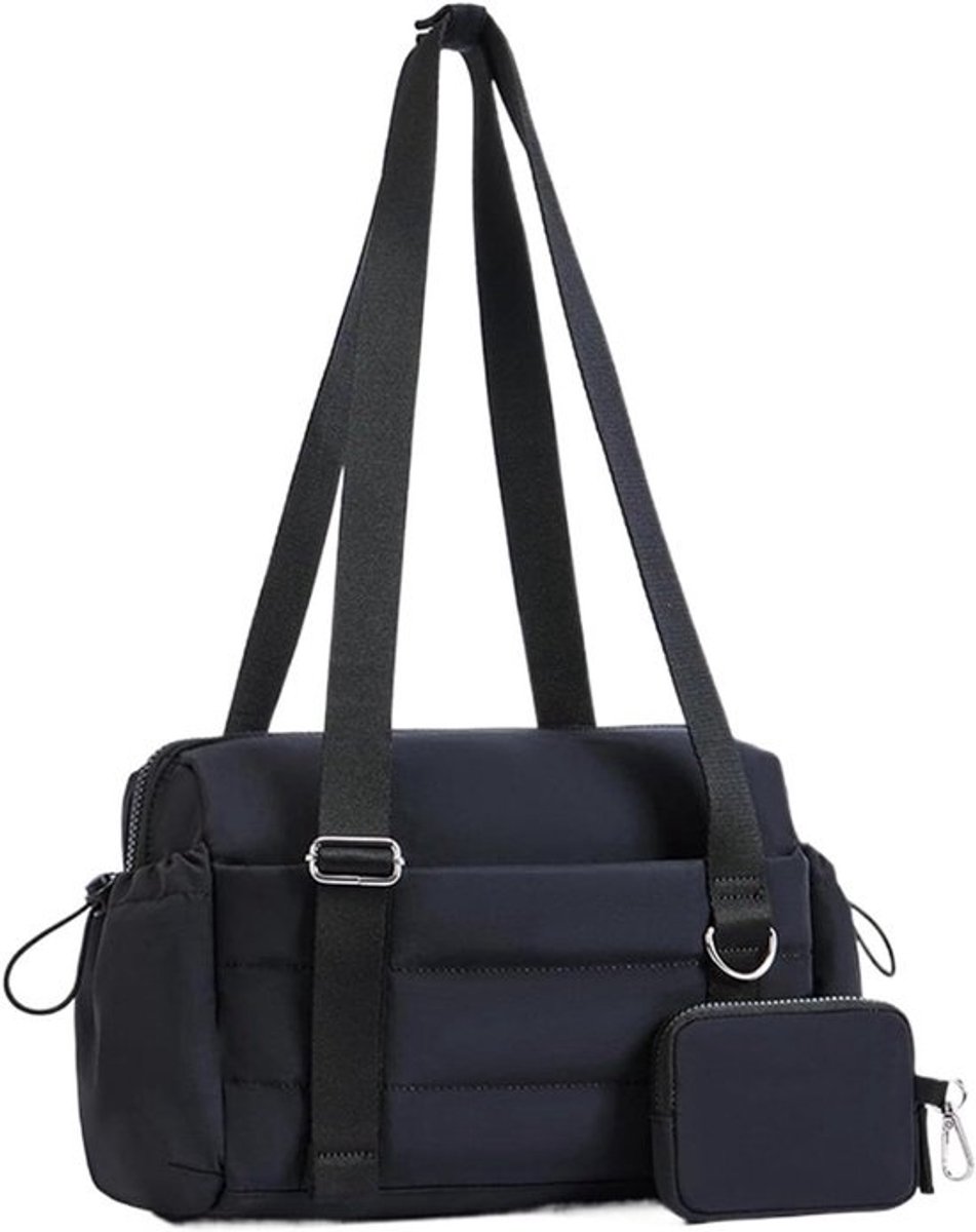 Sporttas Weekendtas - Draagtas Grote Capaciteit - Reizen Sport - Met Natvak - 29x10.6x20cm - Zwart
