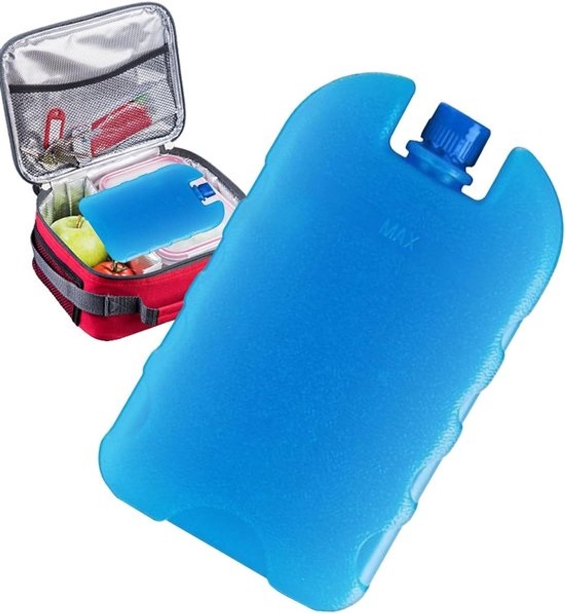 Herbruikbaar Koelblok - Diepvrieszak Koelgel - Eten Koel Houden - Kristallen Behuizing - 300 ml - Blauw