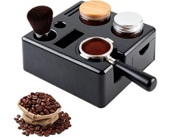 Espresso Tamper Station 58mm voor Filterdragers - ABS Koffie Tamping Station met Antislip Basis, Caffee Leveler en WDT Tool voor Barista Accessoires