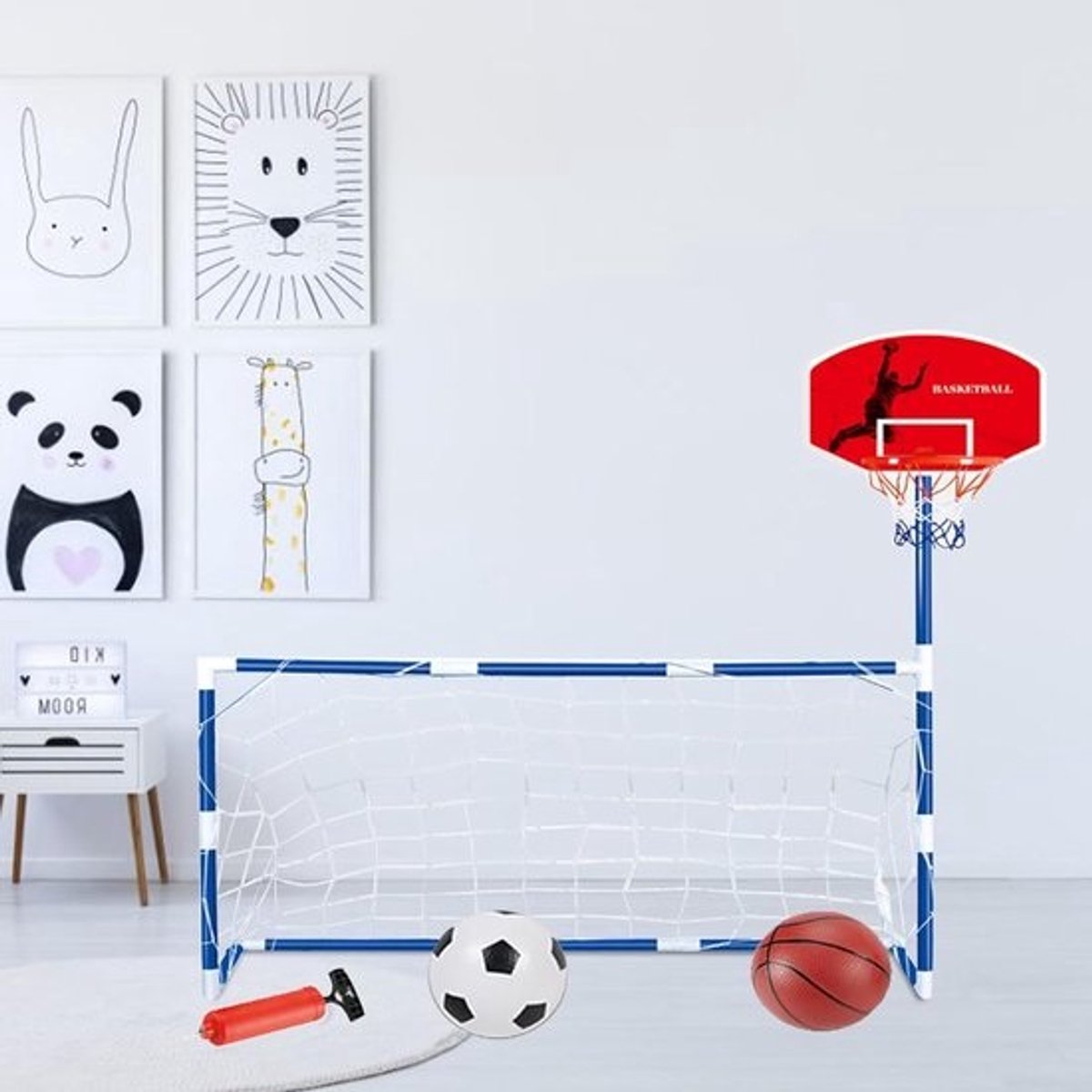 Basketbal en voetbal set - Sportcentrum voor kinderen - Motorische vaardigheden ontwikkelen - Versterkte stabiele basis