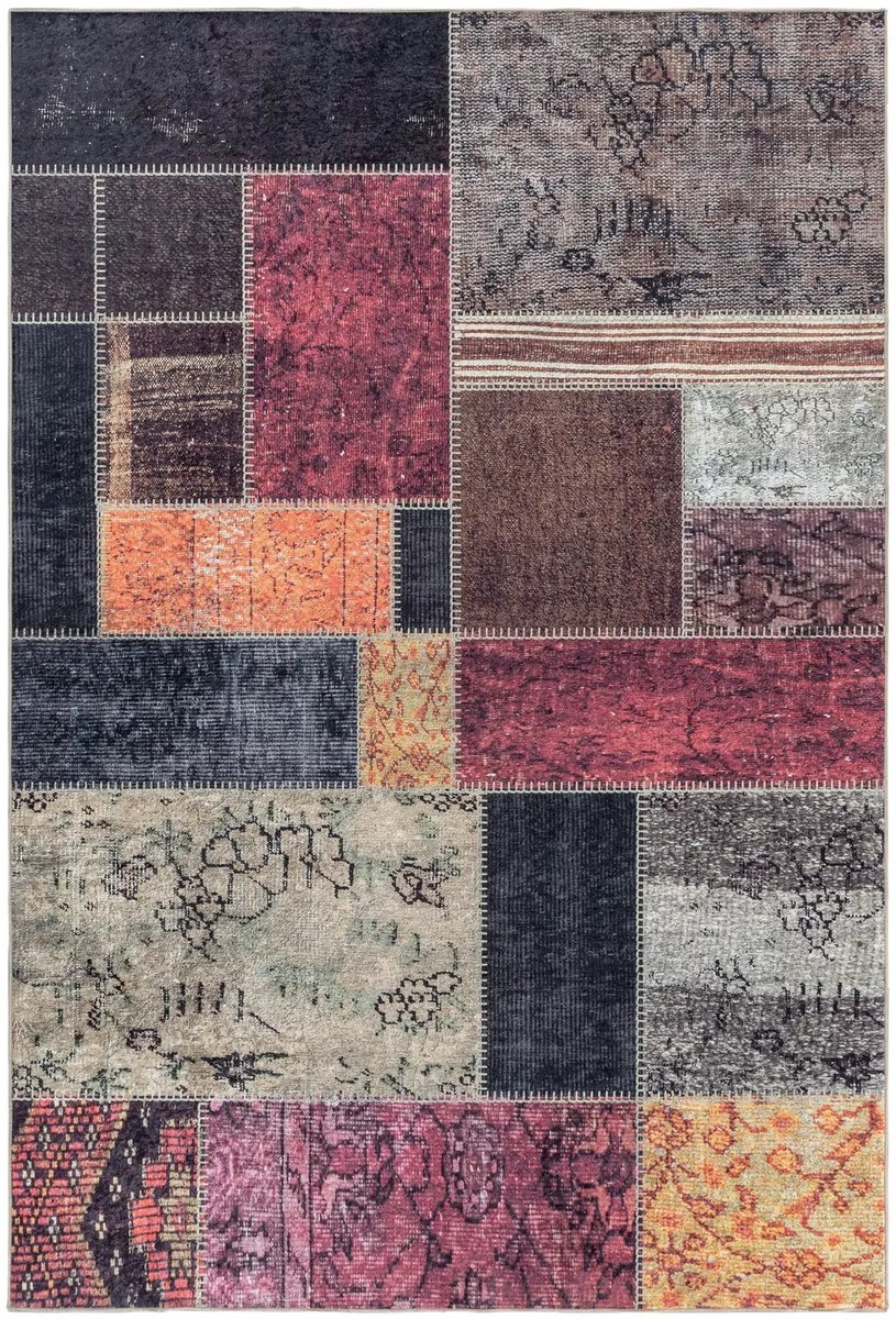 Wasbaar Vloerkleed | Tapijt | Fiesta | Patchwork | Multikleur | 160x230 cm
