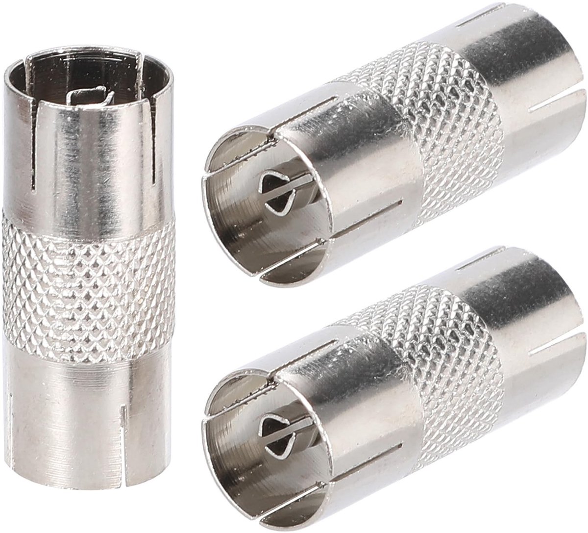 Coaxiale Aansluitadapter voor TV - 3 Stuks Female naar Female Antenne Coupling Connectoren voor Verbinding