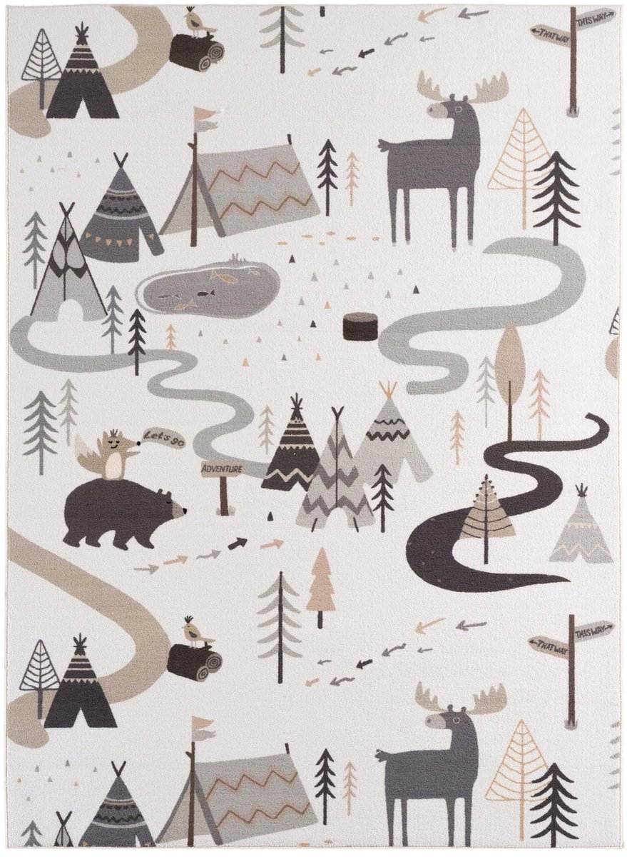 Dutch XXL Speelkleed | Coco | Camping | Crème | 160x230 cm