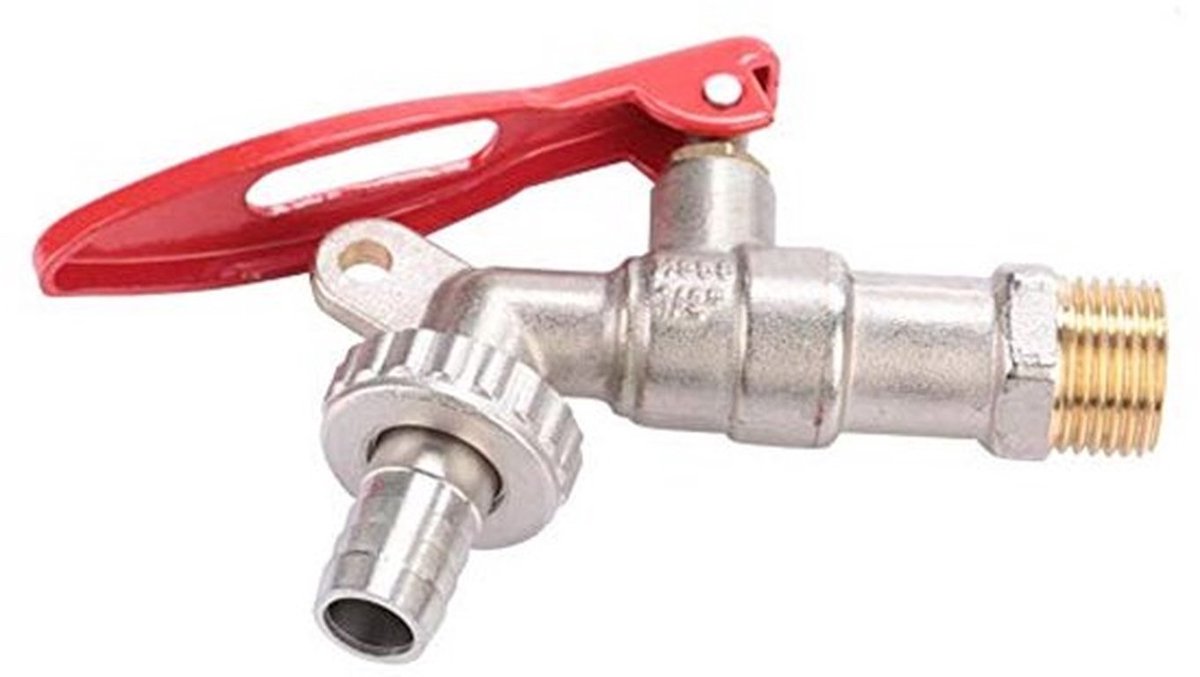 1/2 inch afsluitbare waterkraan, DN15 schroefdraadwaterkraan, voor thuis, buiten, tuingereedschap en terrasonderhoud
