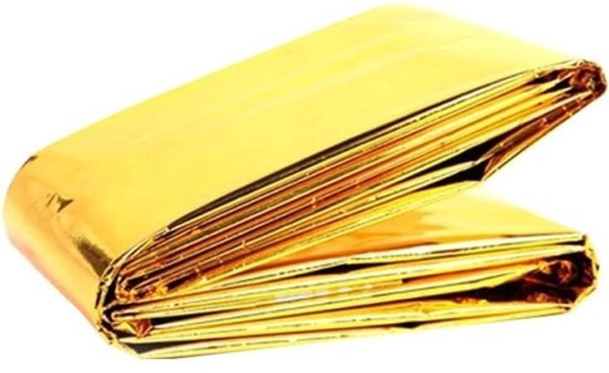 Nooddeken - Thermendeken Foliedeken - Outdoor Overleving - Waterdicht Reflecterend - 210 x 140 cm - Zilver Goud