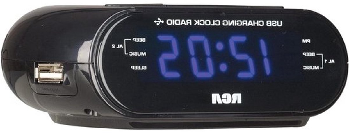 Wekkerradio met Opladen - Digitale Klokradio Radio - Wakker Worden - Met USB Oplaadpoort - Tafelmodel - Zwart