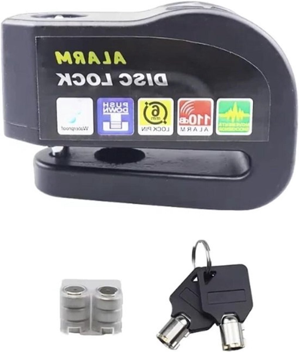 Motorfiets Slot - Fiets Alarm - Diefstal Beveiliging - Waterdicht Ontwerp - 300 g - Zwart