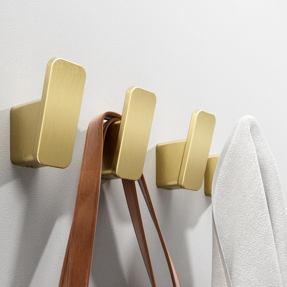 4 Stuks Aluminium Handdoekhaken - Goudkleurig - Wandmontage