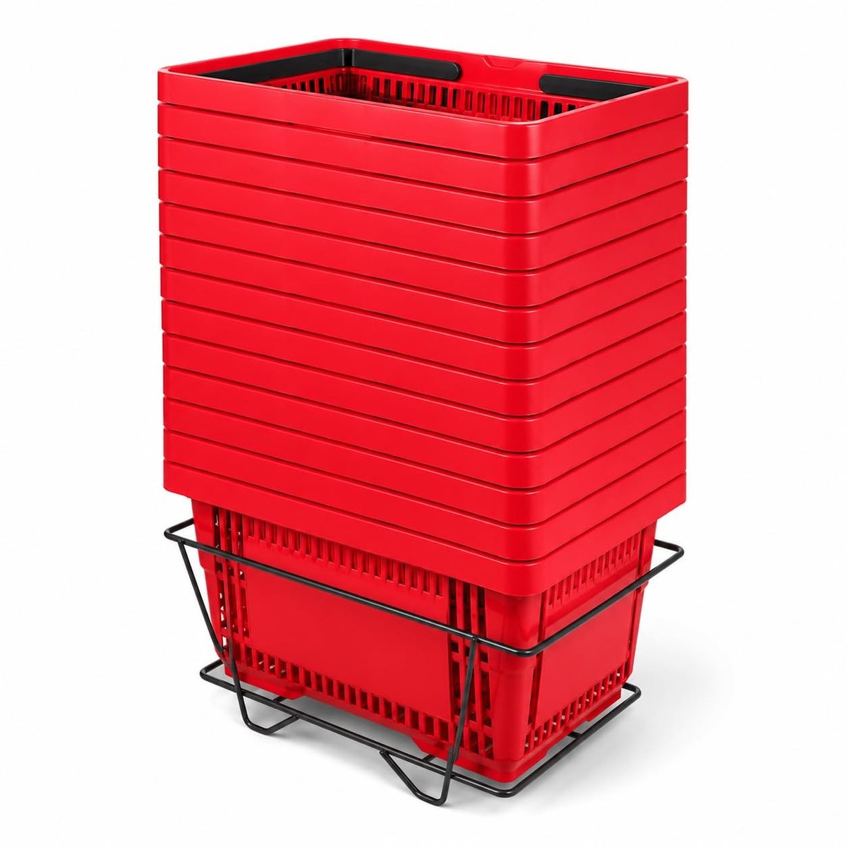 Boodschappenmanden set van 12 - 18 liter - Rood