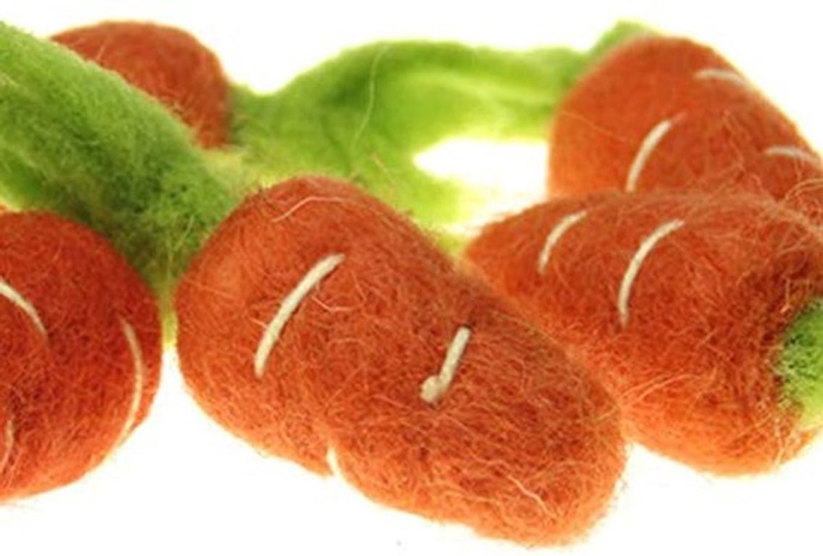 Set van 2 Wol Vilt Wortels - Schattige Stof Radijs Charms voor Pasen - DIY Haarspeld Accessoires