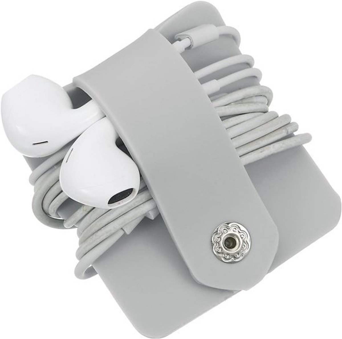 Oordopjes Opberger - Kabel Organizer - Reizen en Werk - Zacht Siliconen Materiaal - 120 mm Lengte - Grijs