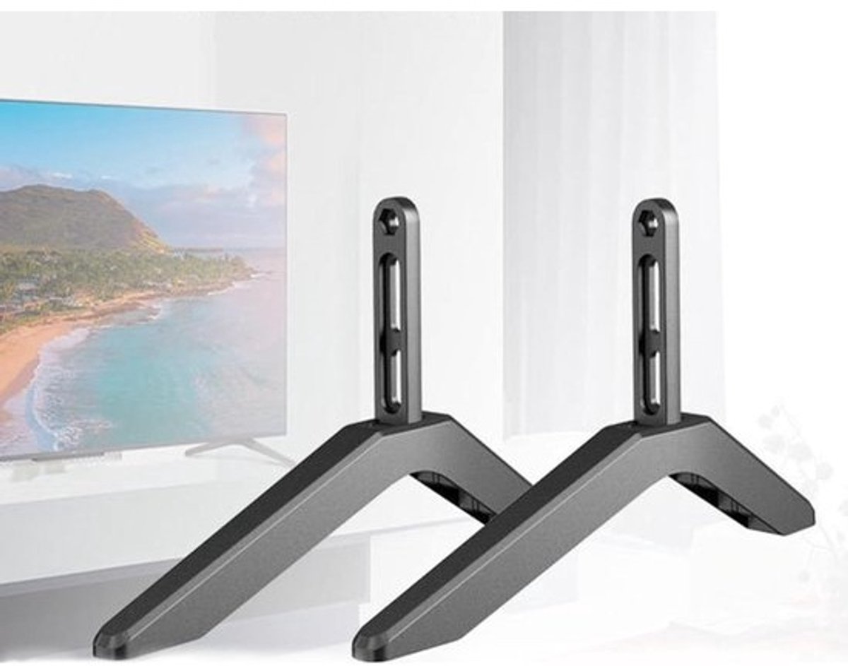 Tv-sokkelpoten, universele tv-poten voor 32 tot 65 inch televisie, paar tv-poten voor platte gebogen TV Smart TV LCD led-tv tot 45 kg, geschikt voor gatafstand 20 tot 55 mm
