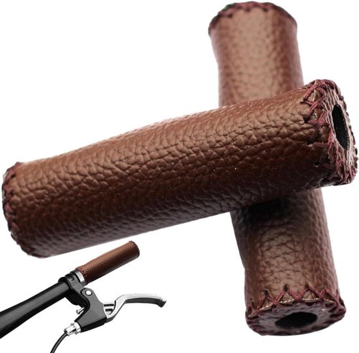 Fietsstuurhoezen - Handvat Covers - Comfortabel Fietsen - Schokabsorberend Ontwerp - 125 cm Lengte - Donkerbruin