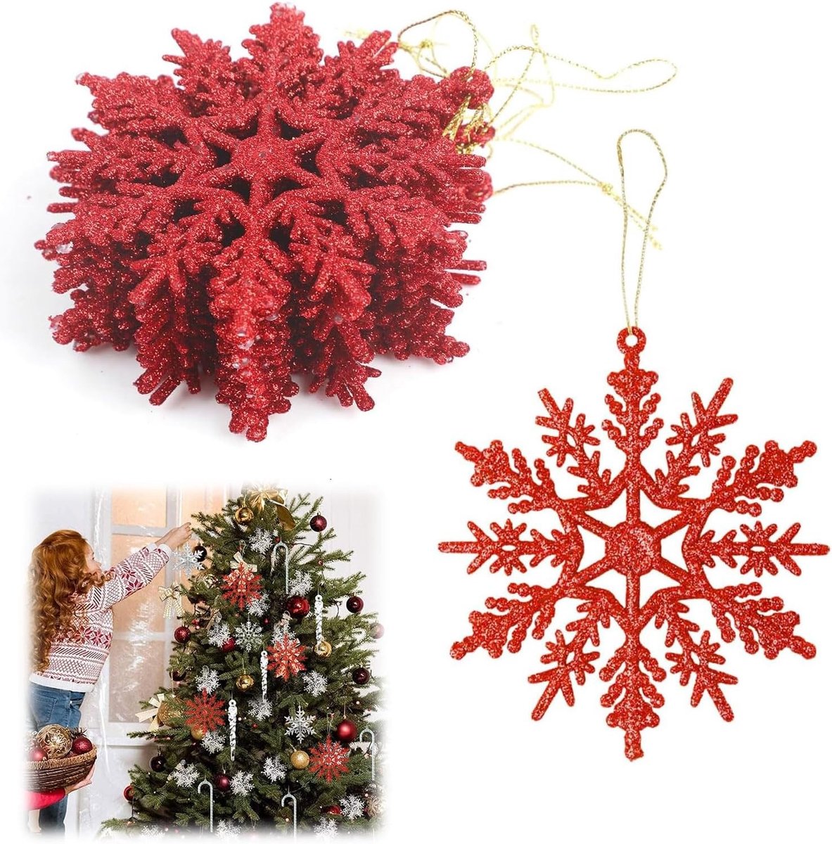 Sneeuwvlok Kerstdecoraties voor Feestdagen - Hangende Versiering voor Kerstpartijen en Winterevenementen