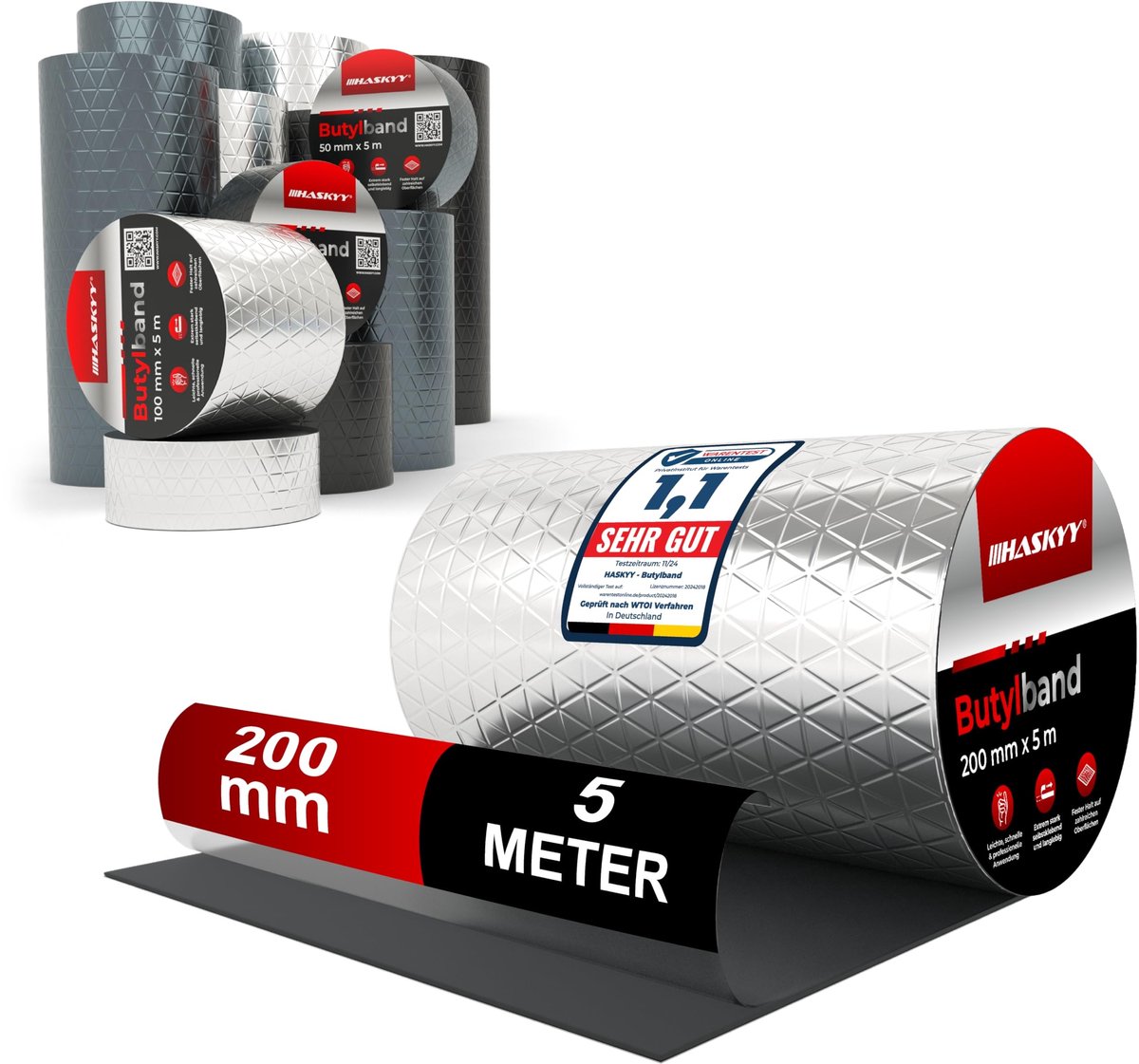 Butyl tape voor reparaties - 20 cm x 5 m waterdicht