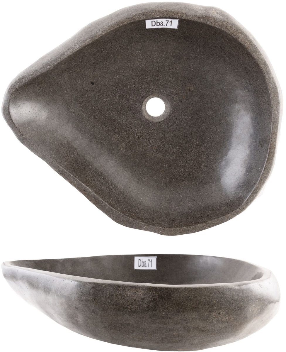 Natuurlijke Steen Wastafel - Grijs 60 cm Vrijstaand