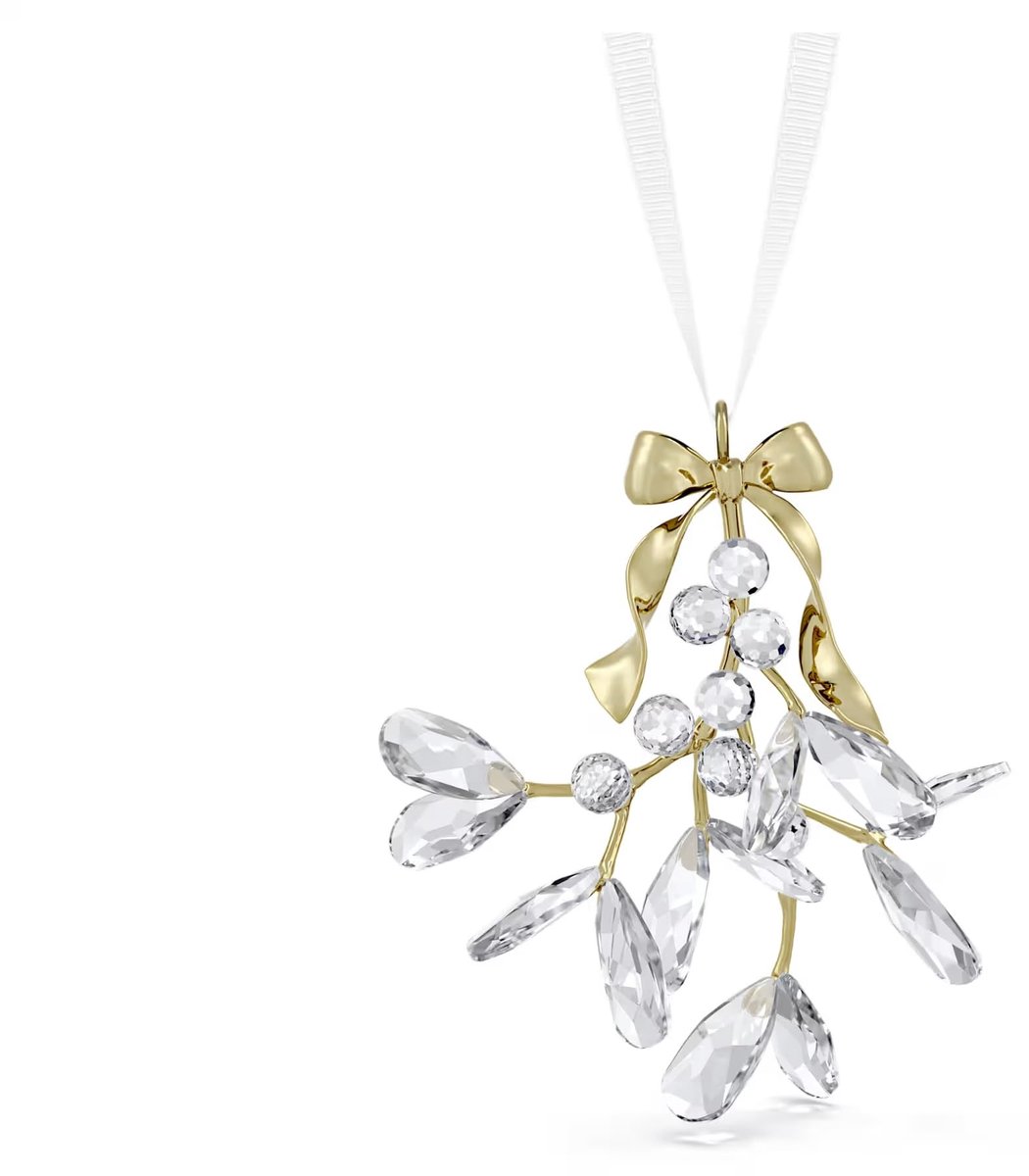 Decoratieve Hangende Mistletoe Ornament - Kristal Wit-Goud