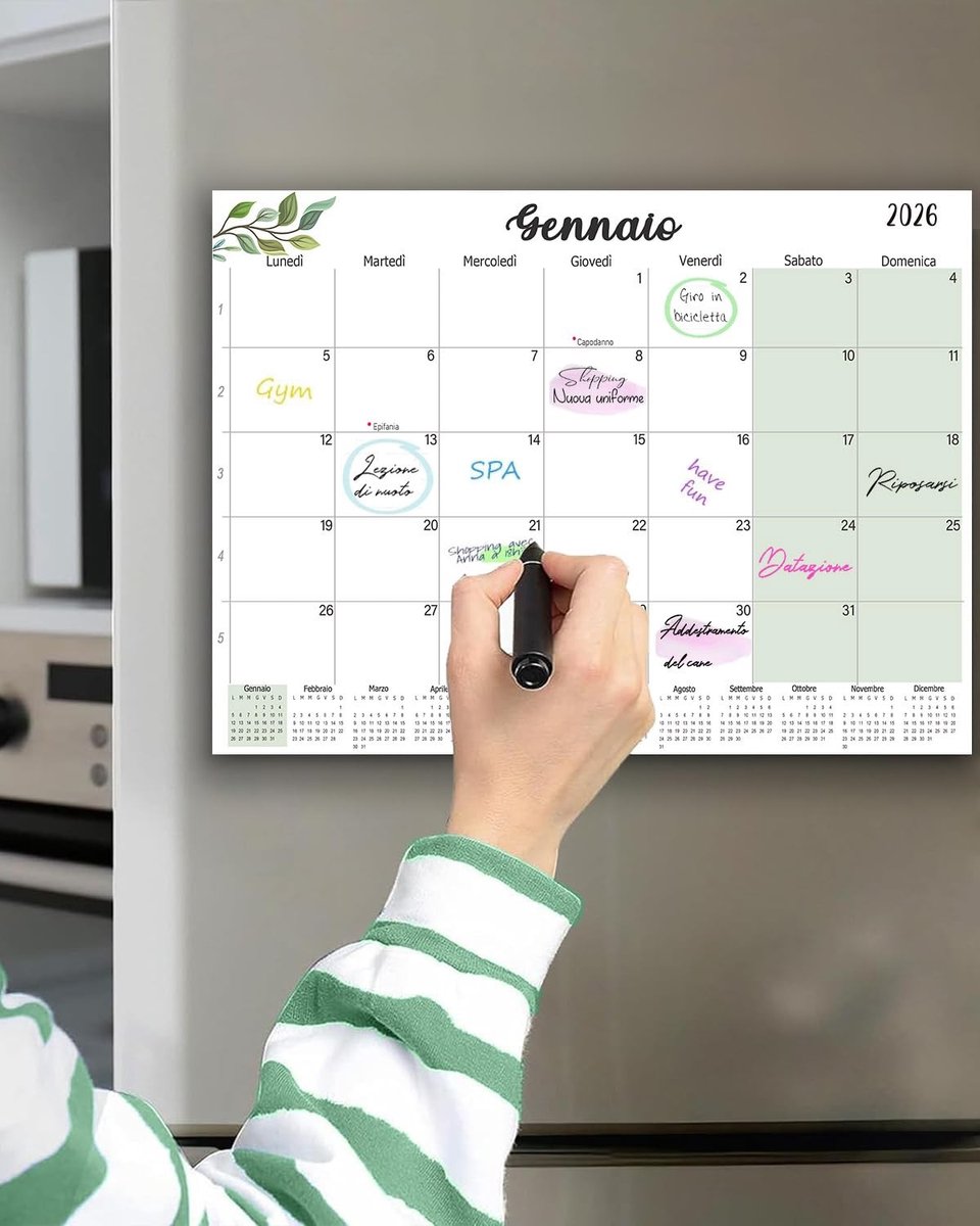 Magnetische Wandkalender 2025/2026 - Familieplanner 32 x 22 cm