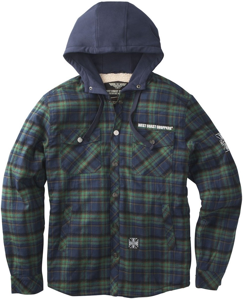 WCC West Coast Choppers -flanellen jas met sherpa-voering - Zwart/Grijs