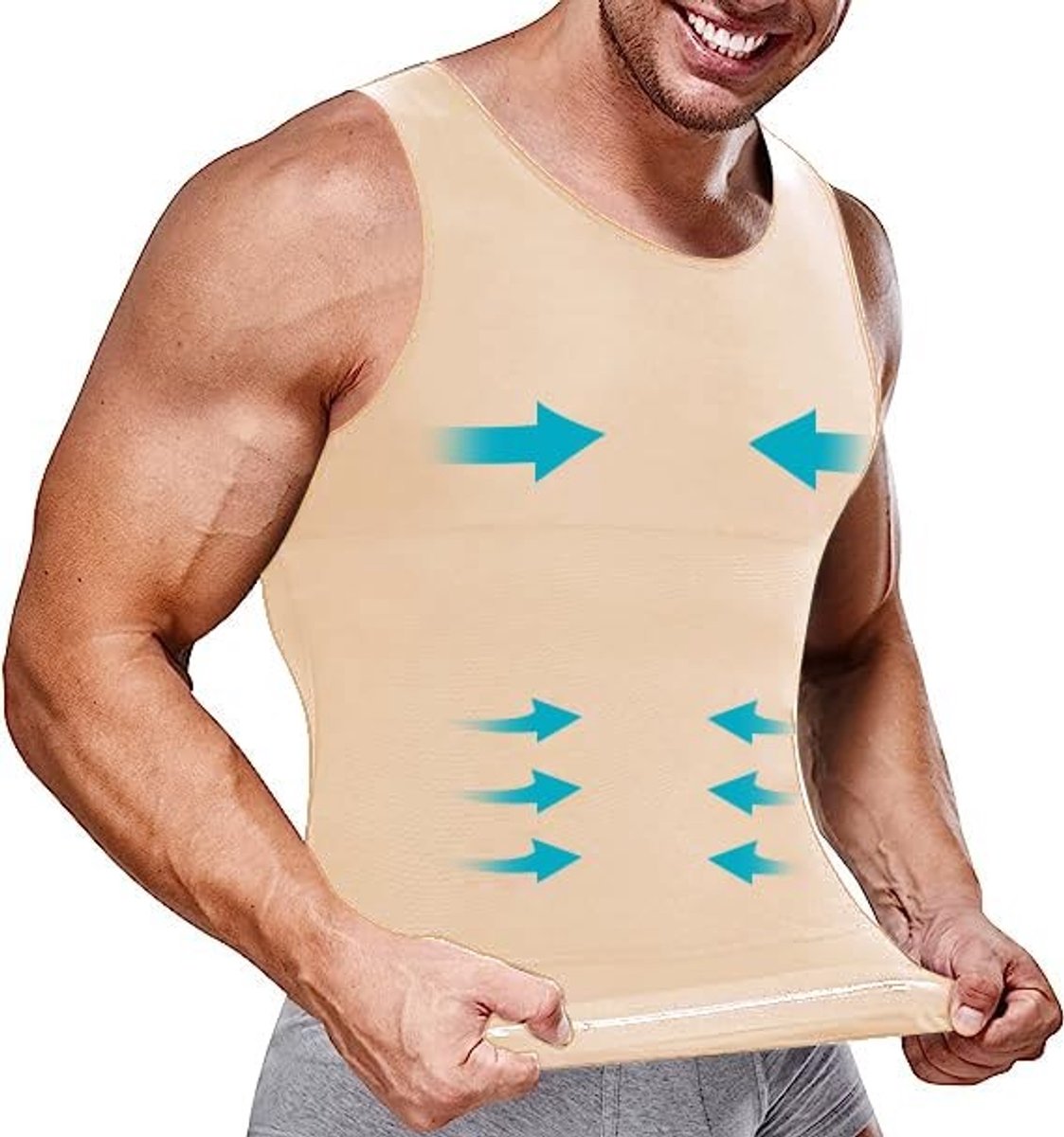 Heren Tanktop - Slankmakend Vest - Beige
