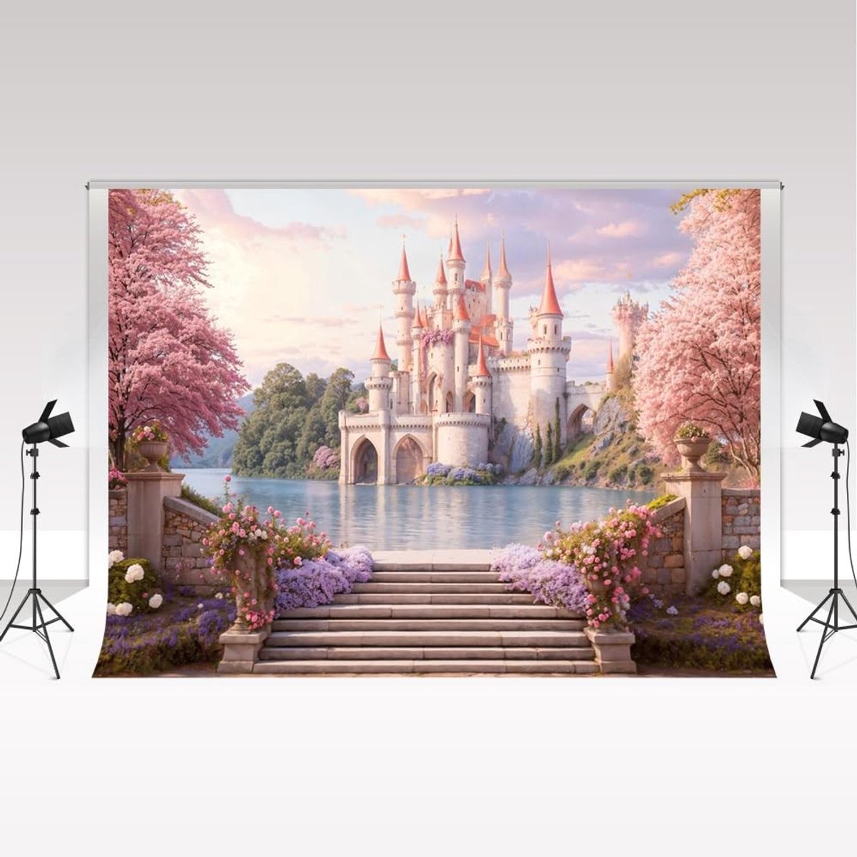Fotografie Achtergrond 3 x 3 m - Feeënkasteel Tuin Design