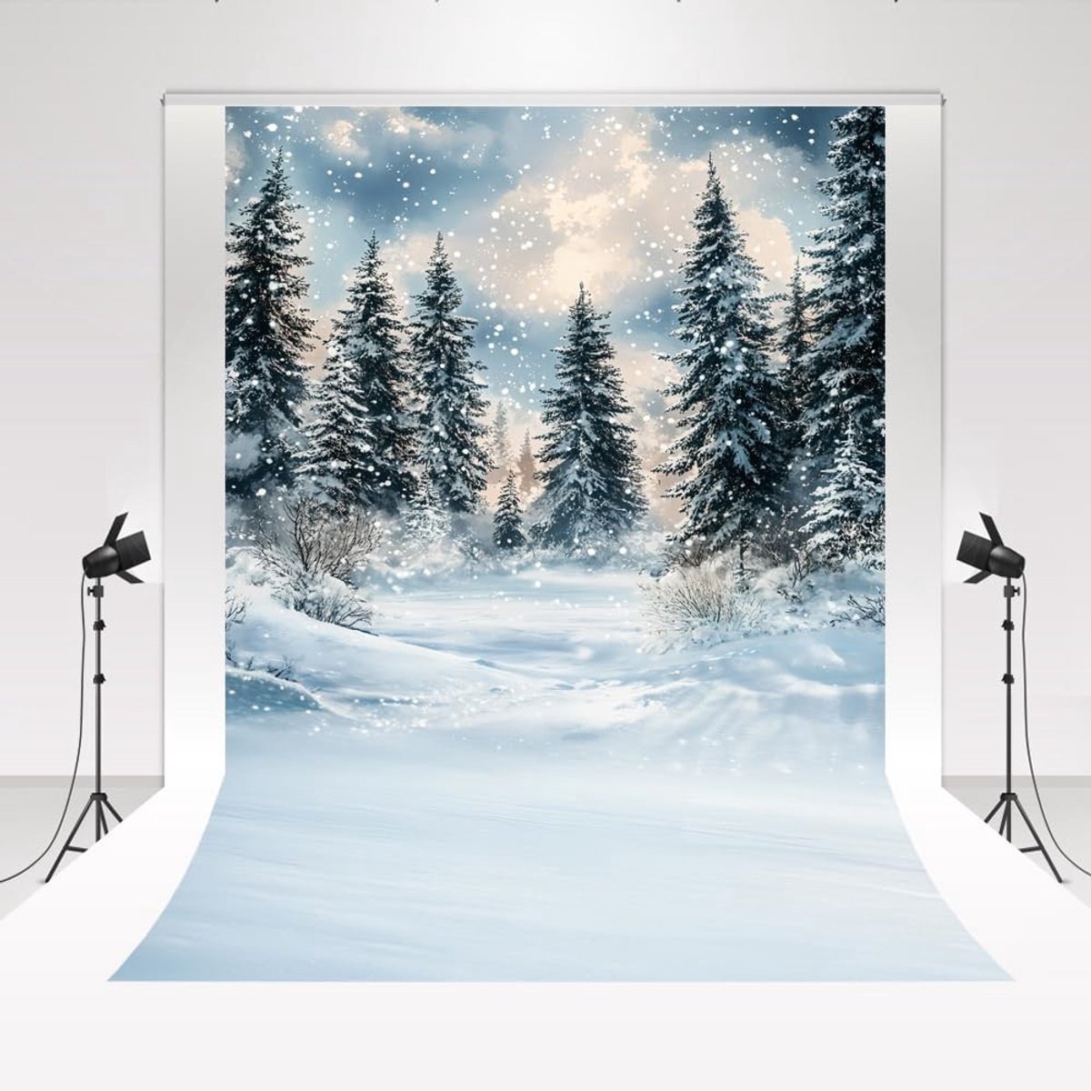 Fotografie Achtergrond - Sneeuwlandschap - 2x3m