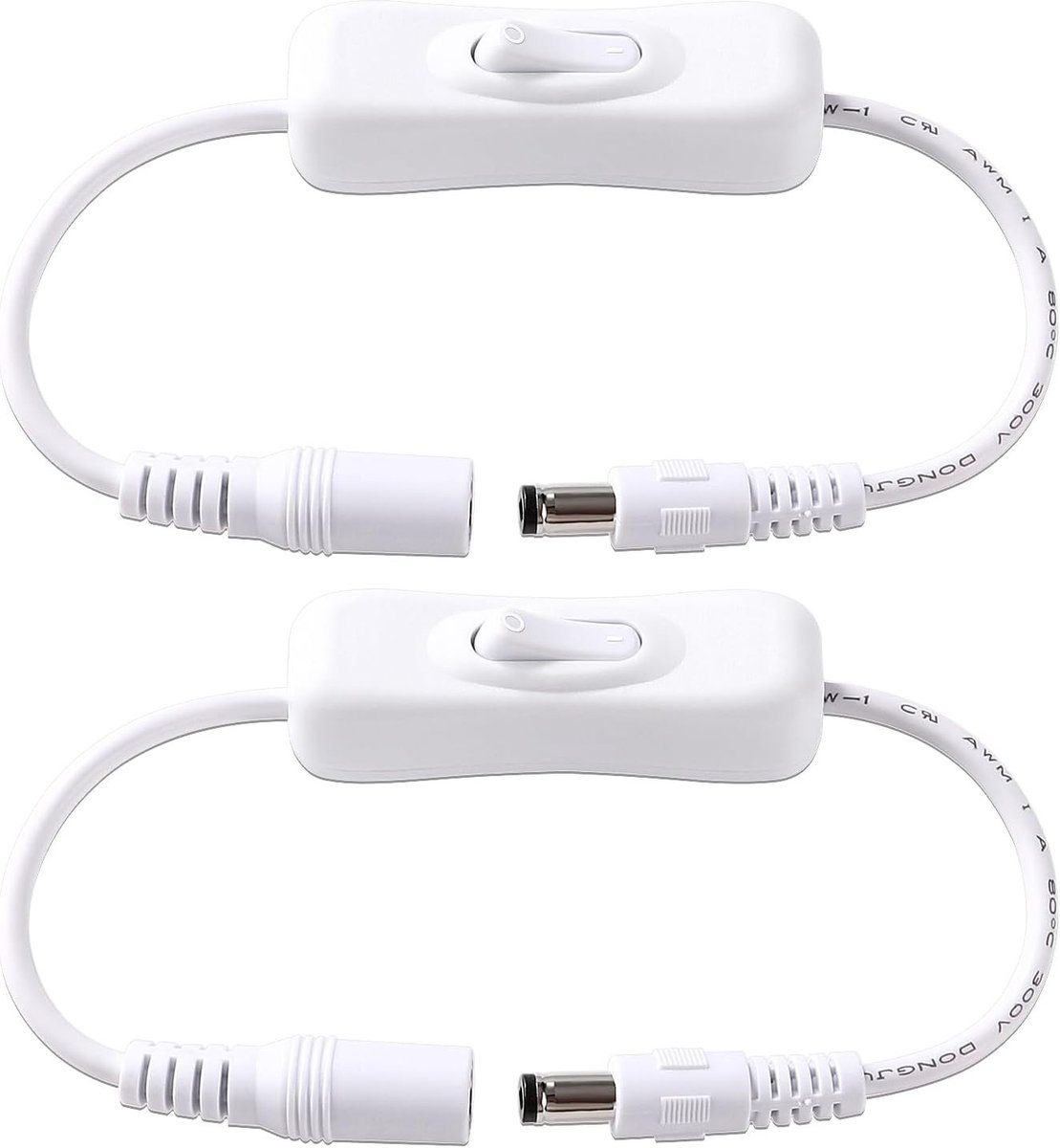 On/Off Schakelaar voor DC Kabels - 2 Stuks - Geschikt voor LED Strips, Connectoren en Elektronische Toepassingen