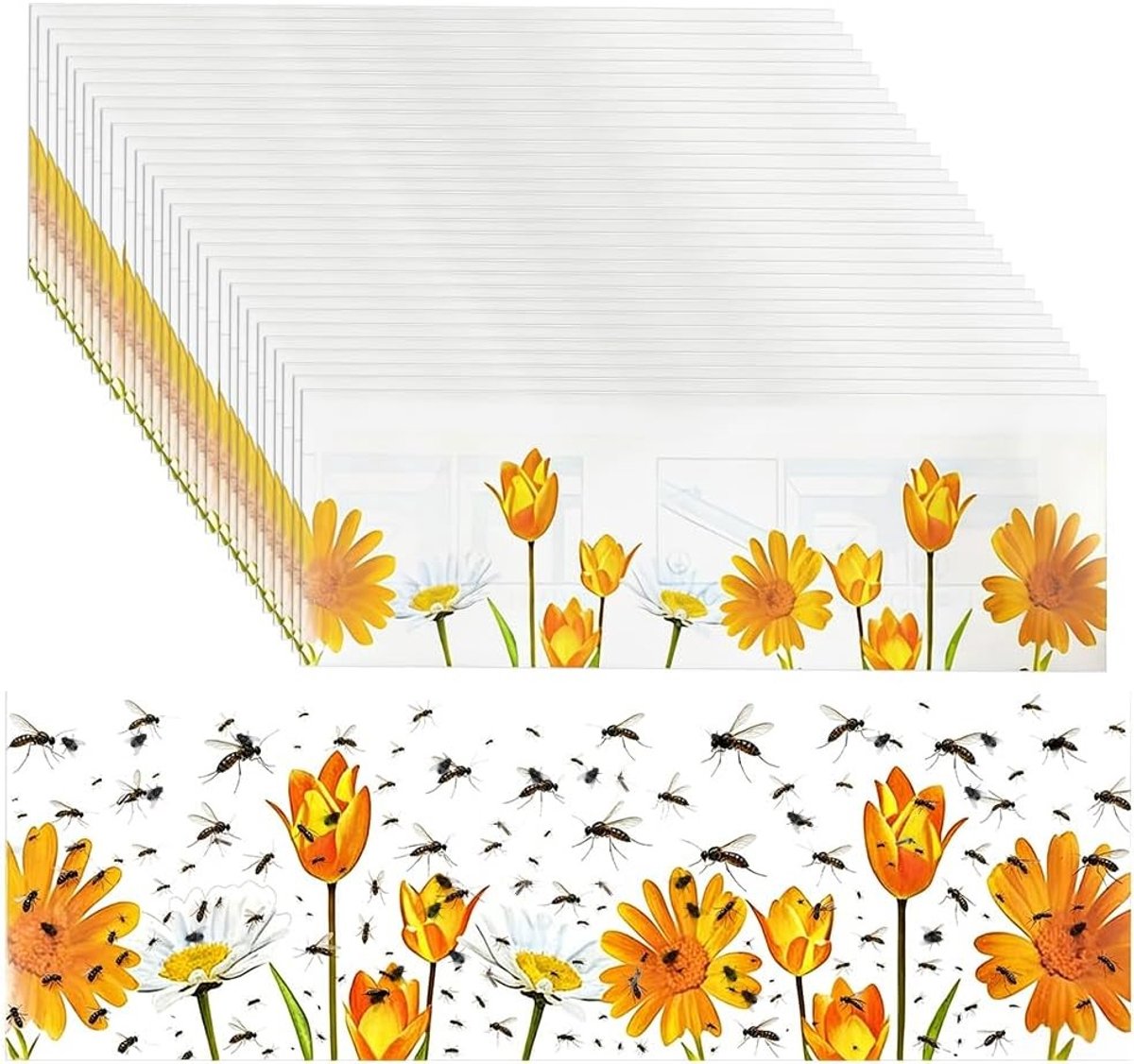 Set van 30 Zelfklevende Vliegenvangers voor Binnen - Transparante Raamstickers voor Effectieve Vliegenbestrijding en Insectenbestrijding