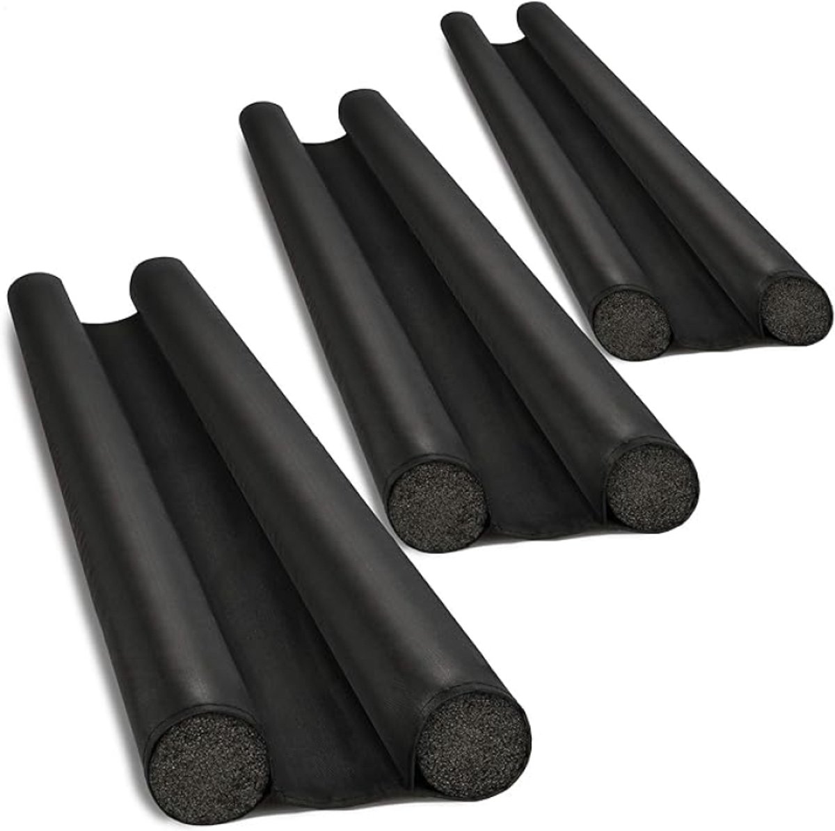 3x Tochtstrip voor deur - Zwart/Grijs - 86 cm - Deurbodemafdichting - Tochtstopper onder deur - Tochtisolatie