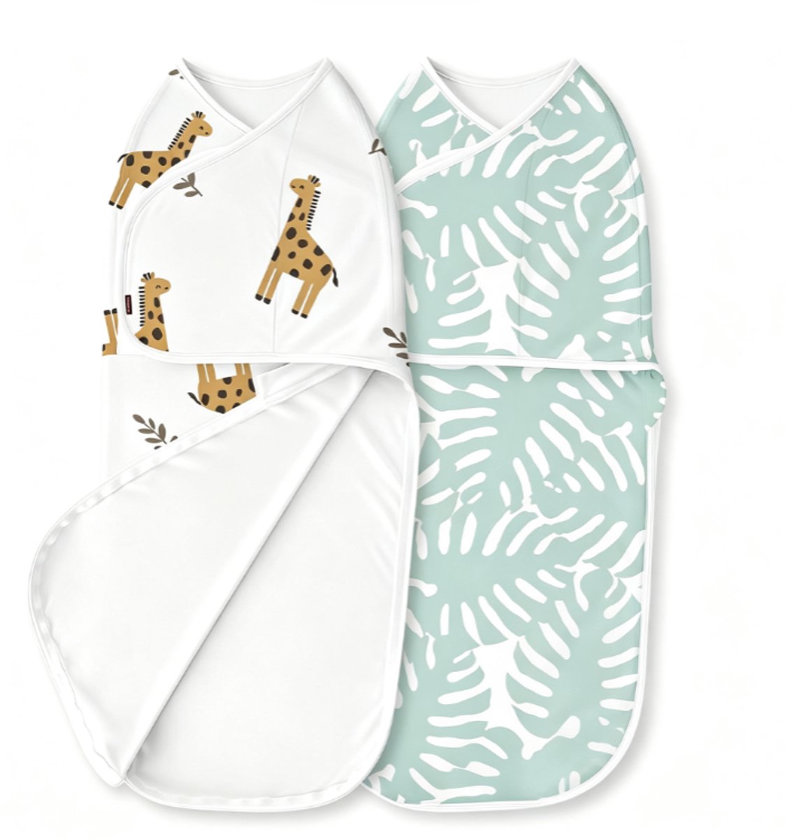 Set van twee babywikkeldekens met stille sluiting, geschikt voor baby's van 0-3 maanden, vermindert de schrikreflex, een must-have voor kersverse ouders,Set 3